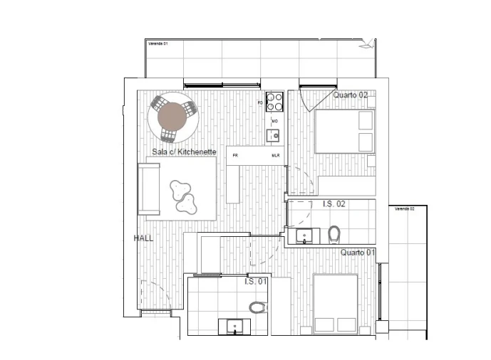 Apartamento T2 para Venda em Gondomar (São Cosme), Valbom e Jovim Planta 1