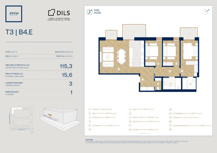 Apartamento T3 para Venda em Campanhã Planta 1