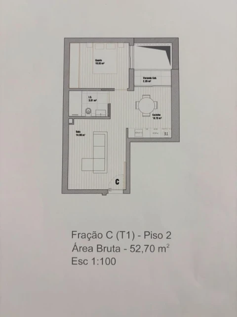 Apartamento T1 para Venda em Glória e Vera Cruz