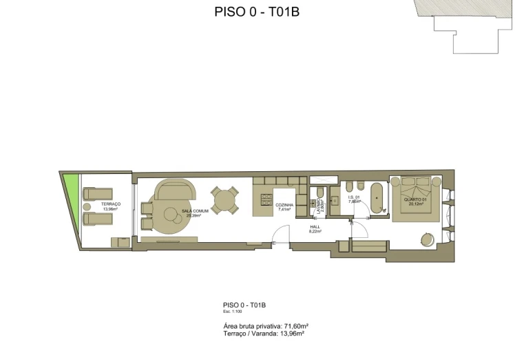 Apartamento T1 para Venda em Santo António Planta 1