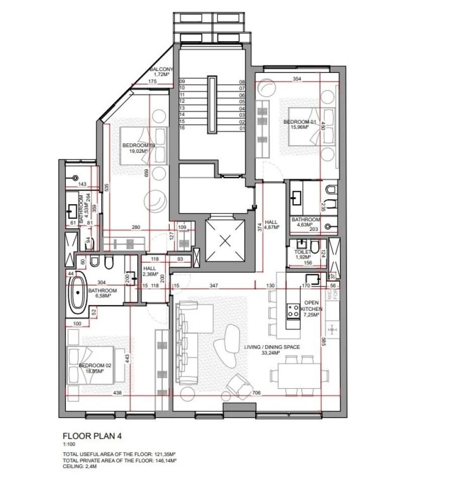 Apartamento T3 para Venda em Santo António Planta 1