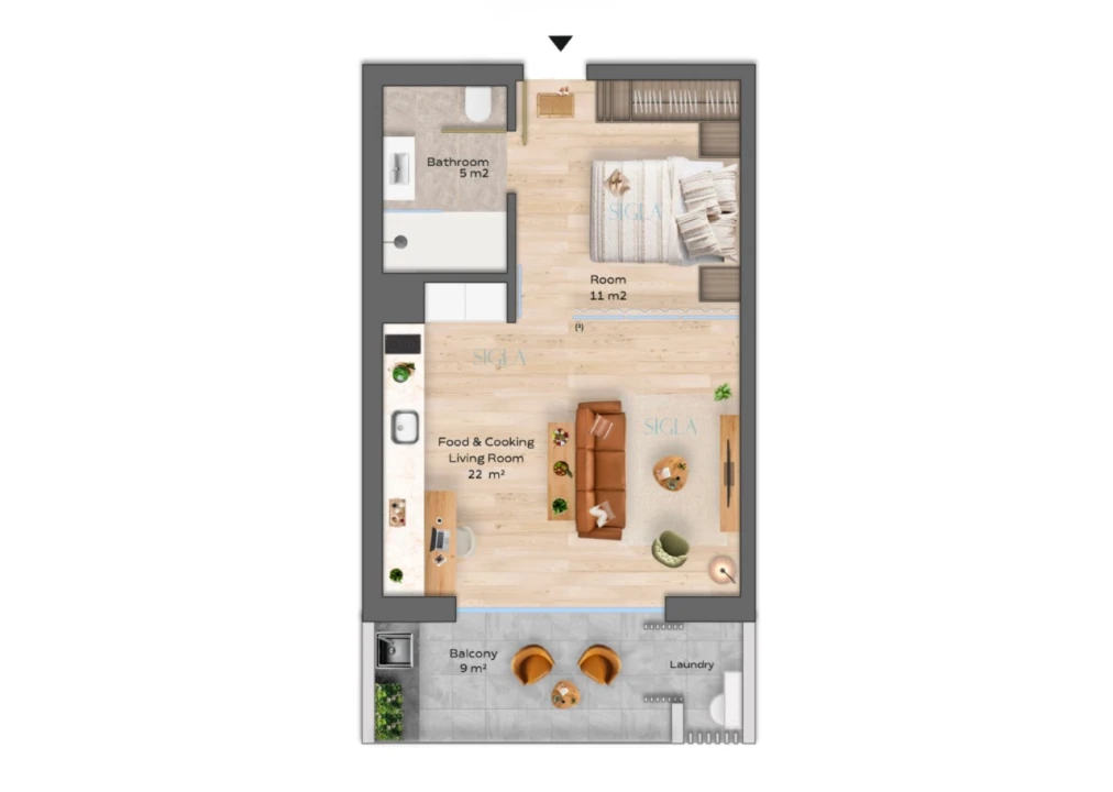 Apartamento T1 para Venda em Mafamude e Vilar do Paraíso Foto 11