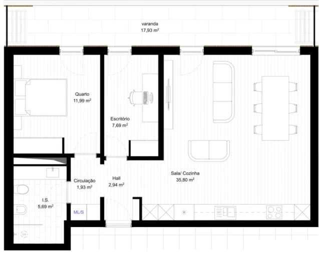 Apartamento T1 para Venda em Portimão Planta 1