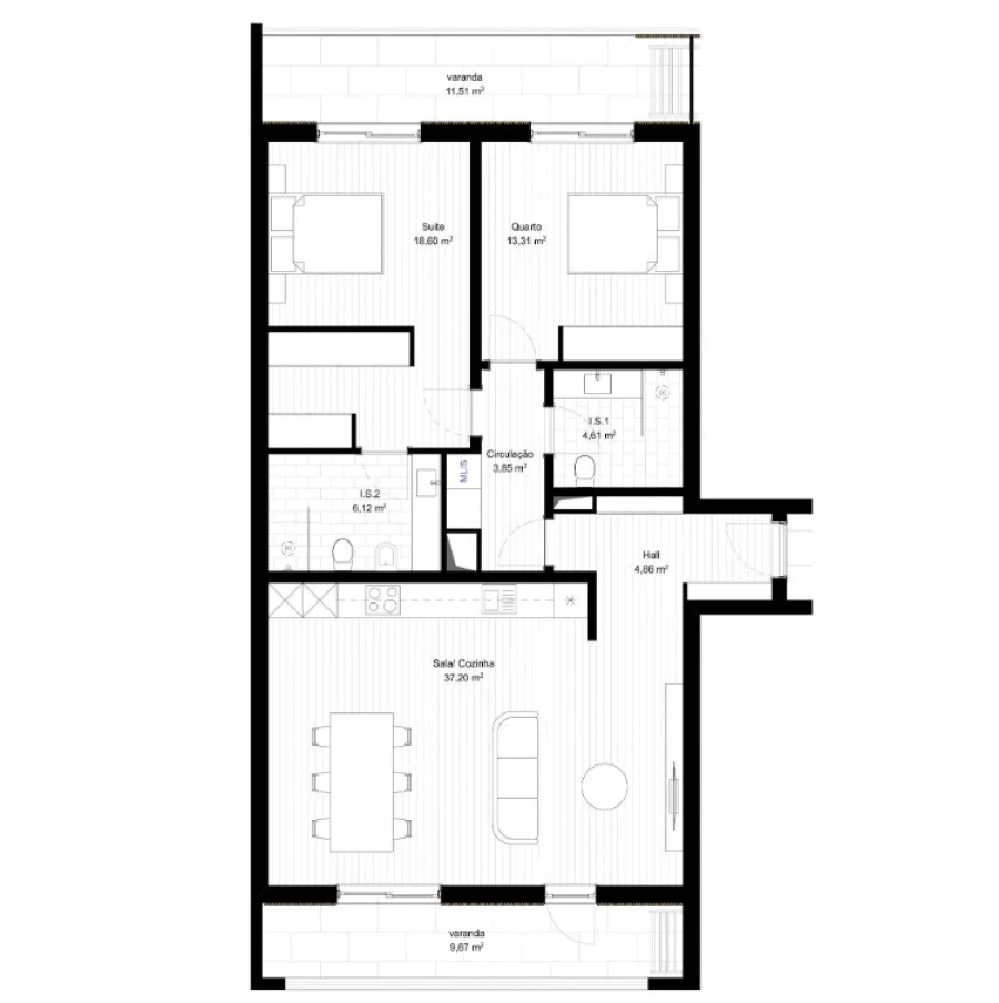 Apartamento T2 para Venda em Portimão Planta 1