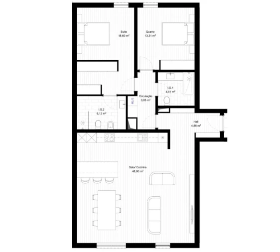 Apartamento T2 para Venda em Portimão Planta 1