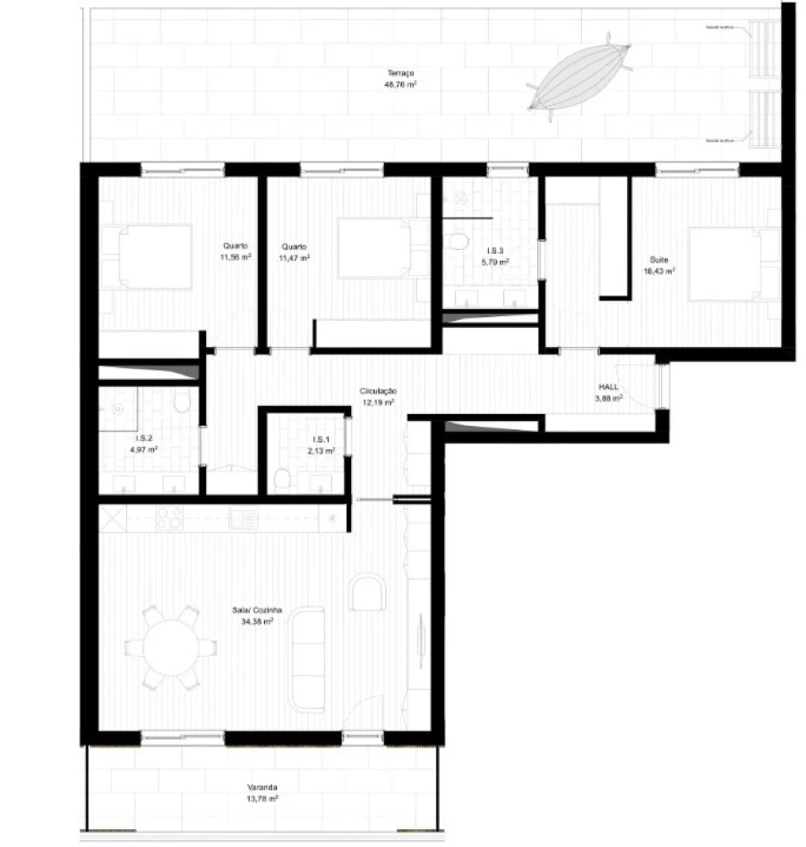 Apartamento T3 para Venda em Portimão Planta 1