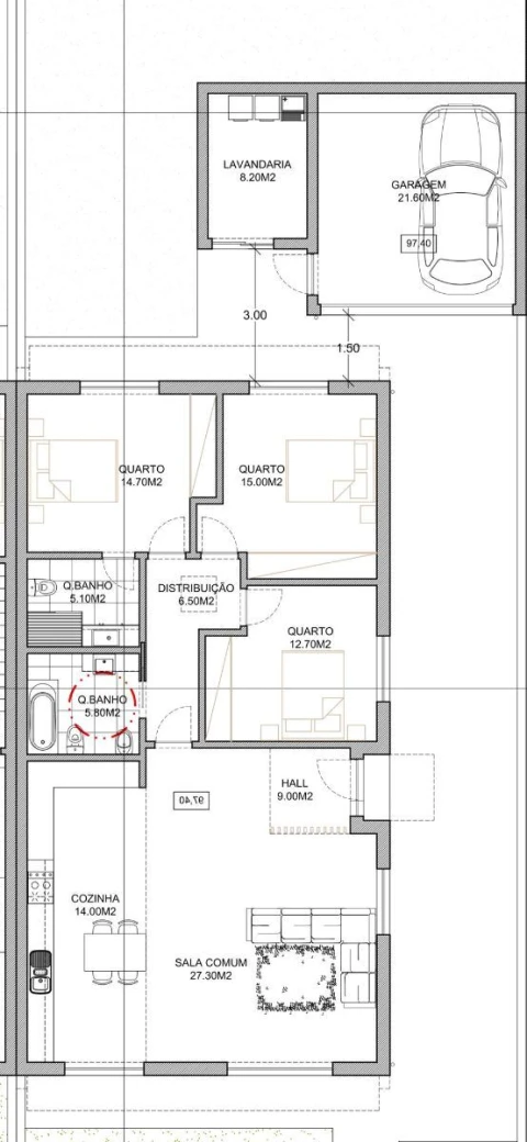 Moradia T3 para Venda em Santa Maria da Feira, Travanca, Sanfins e Espargo