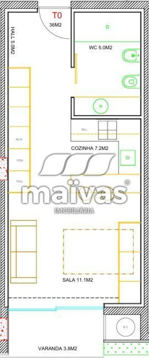 Apartamento T0 para Venda em São Vitor (Braga)