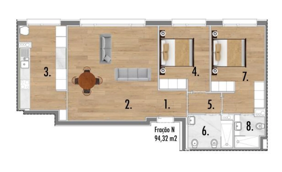 Apartamento T2 para Venda em Silvares, Pias, Nogueira e Alvarenga Foto 2