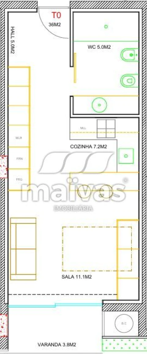 Apartamento T0 para Venda em São Vitor (Braga)