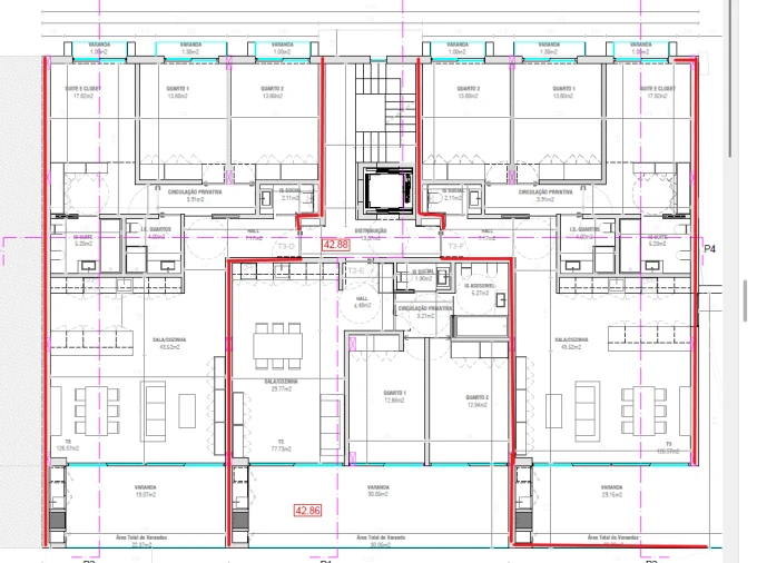 Apartamento T3 para Venda em Ribeirão Planta 2