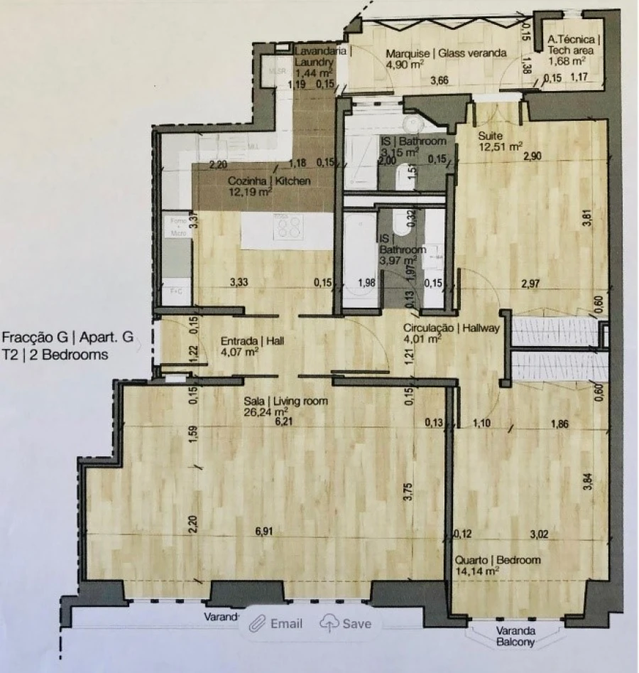 Apartamento T2 para Venda em Avenidas Novas Foto 33