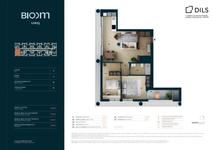 Apartamento T2 para Venda em Moreira Planta 1