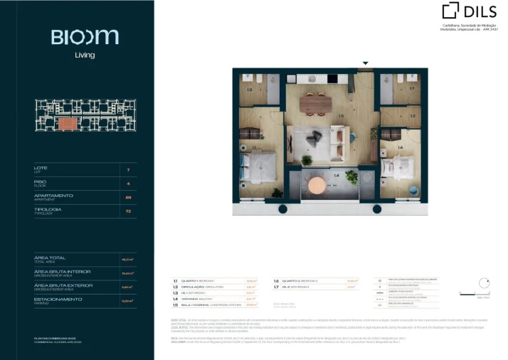 Apartamento T2 para Venda em Moreira Planta 1