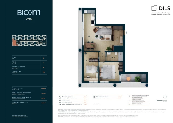 Apartamento T2 para Venda em Moreira Planta 1