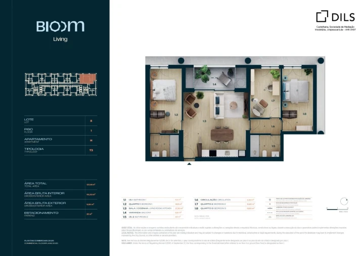 Apartamento T3 para Venda em Moreira Planta 1