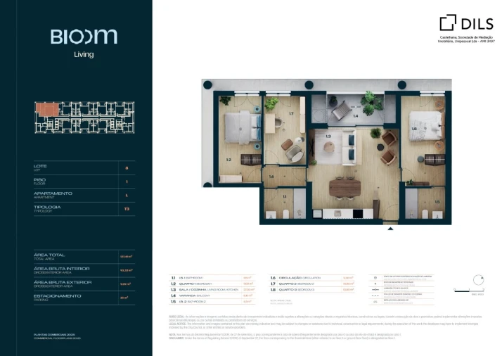 Apartamento T3 para Venda em Moreira Planta 1
