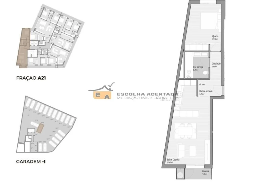 Apartamento T1 para Venda em Bougado (São Martinho e Santiago) Foto 15