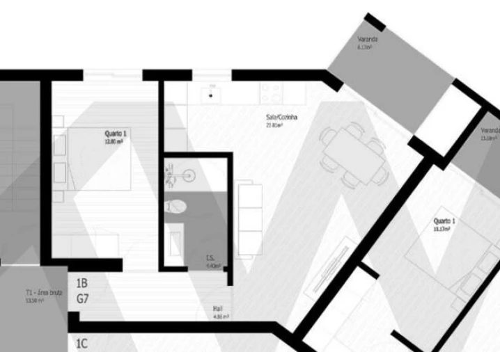 Apartamento T1 para Venda em Pedrouços Foto 14