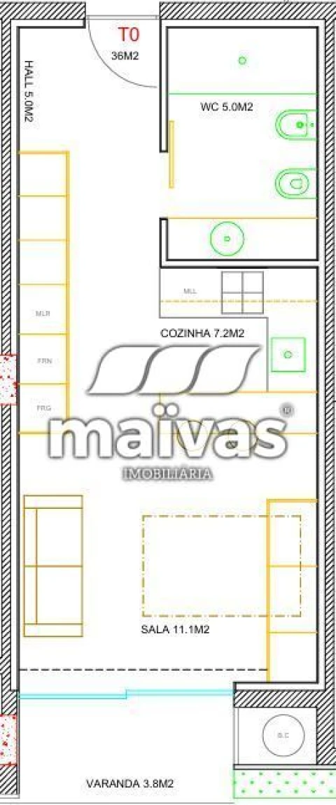 Apartamento T0 para Venda em São Vitor (Braga)