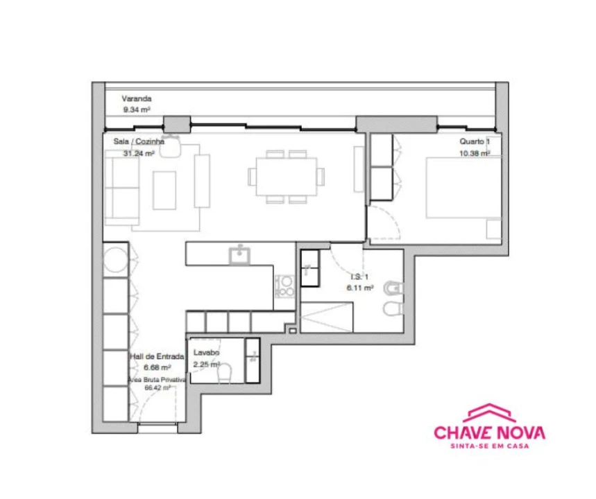 Apartamento T1 para Venda em Glória e Vera Cruz Foto 25