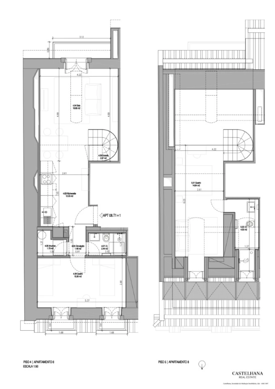 Apartamento T1 para Venda em Santa Maria Maior Planta 1