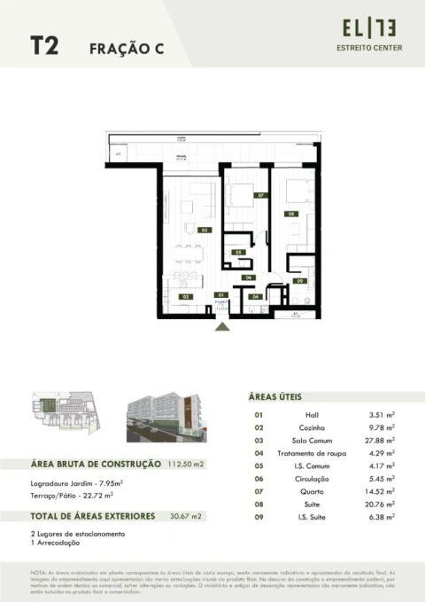 Apartamento T2 para Venda em Estreito de Camara de Lobos