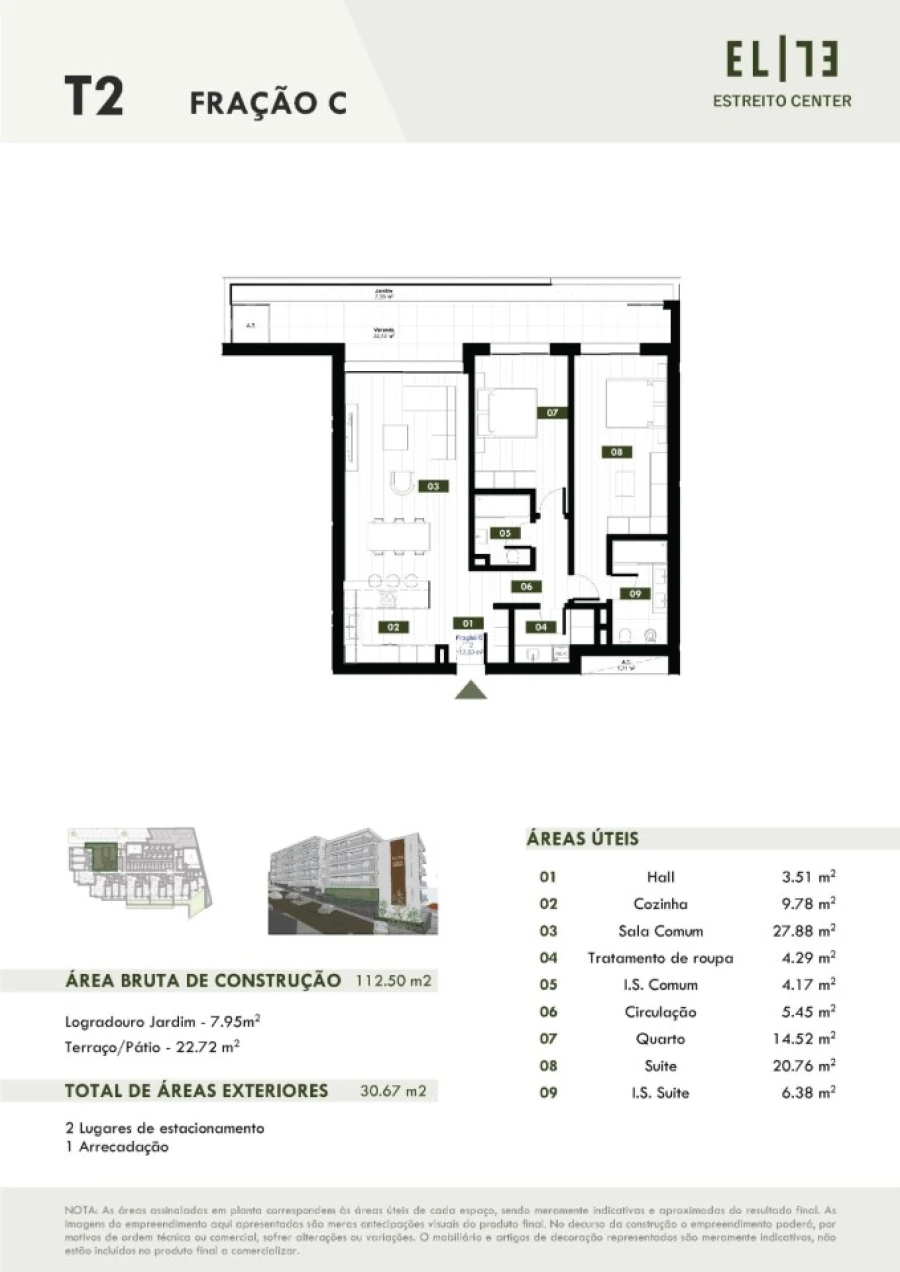 Apartamento T2 para Venda em Estreito de Camara de Lobos Planta 1