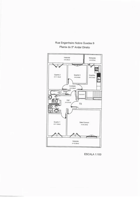 Apartamento T3 para Venda em Benfica