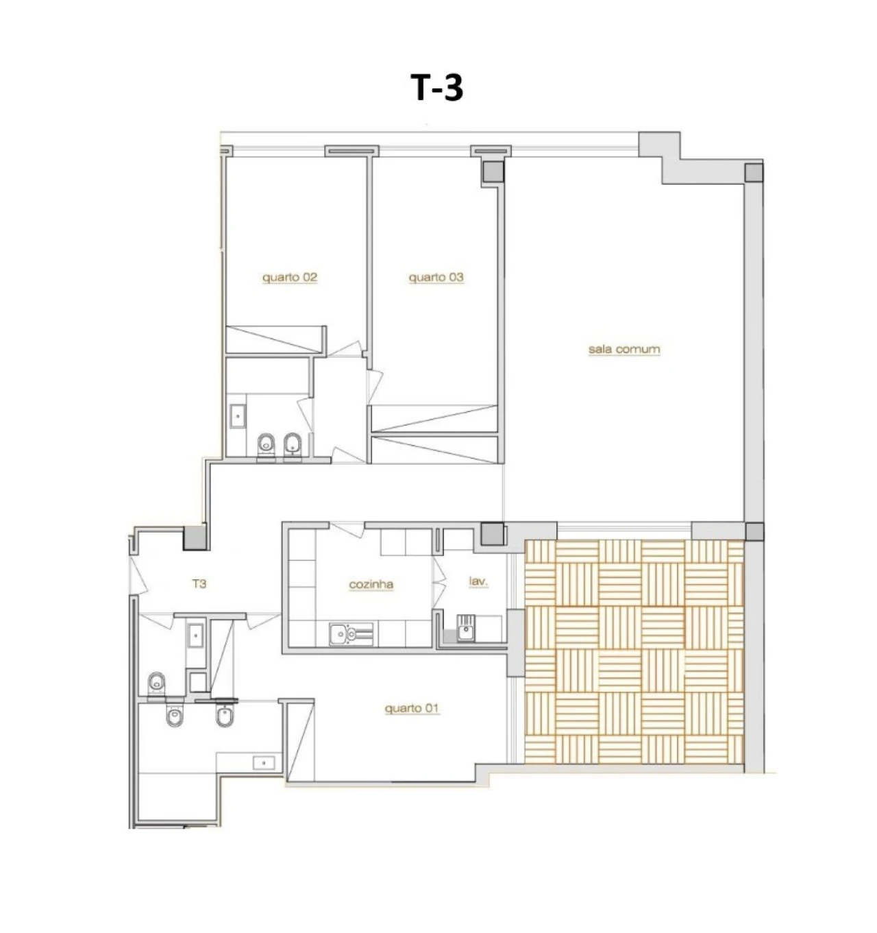 Apartamento T3 para Venda em Cedofeita, Santo Ildefonso, Sé, Miragaia, São Nicolau e Vitória Planta 2