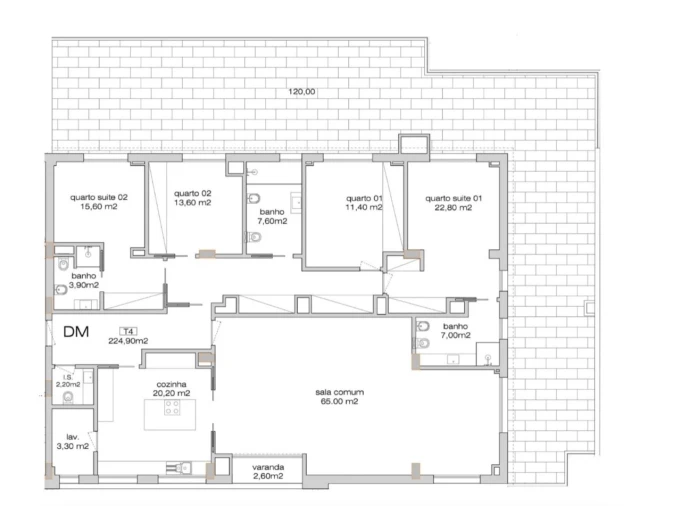 Apartamento T4 para Venda em Cedofeita, Santo Ildefonso, Sé, Miragaia, São Nicolau e Vitória Planta 1