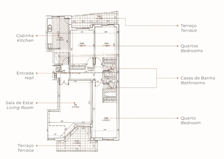 Apartamento T3 para Venda em Quelfes Planta 1