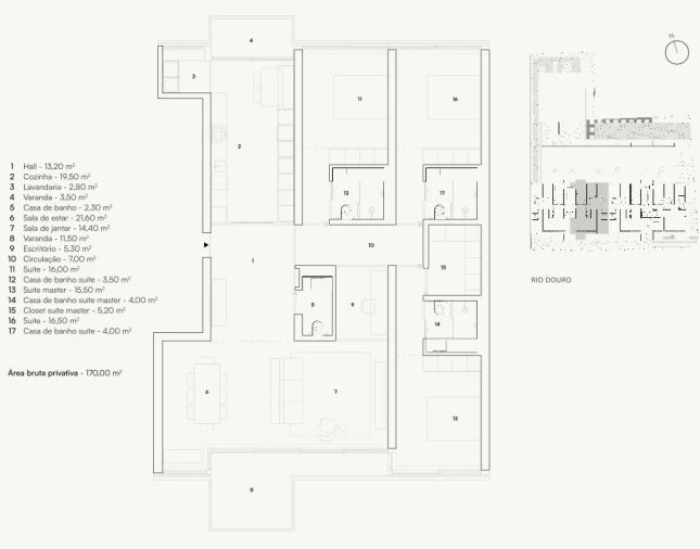 Apartamento T3 para Venda em Lordelo do Ouro e Massarelos Planta 1