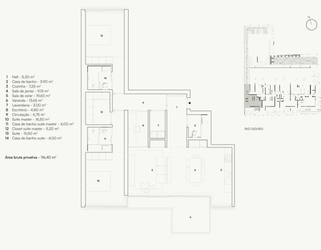 Apartamento T2 para Venda em Lordelo do Ouro e Massarelos Planta 1