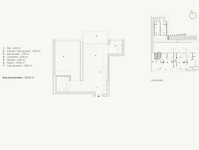 Apartamento T1 para Venda em Lordelo do Ouro e Massarelos Planta 1