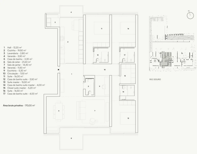 Apartamento T3 para Venda em Lordelo do Ouro e Massarelos Planta 1