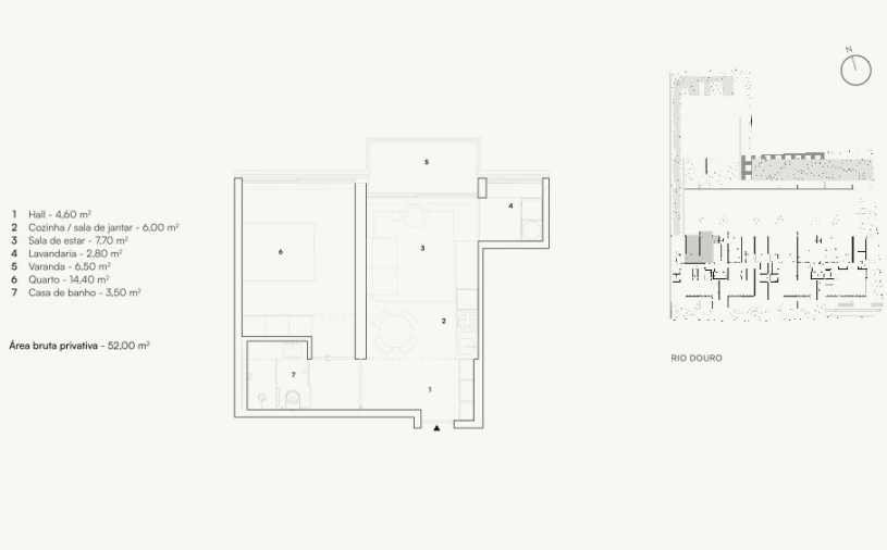 Apartamento T1 para Venda em Lordelo do Ouro e Massarelos Planta 1