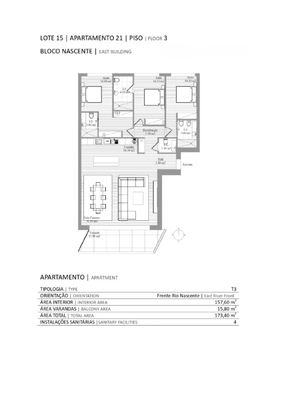 Apartamento T3 para Venda em Santa Maria Maior e Monserrate e Meadela Planta 1