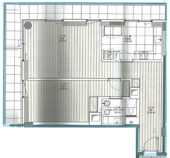 Apartamento T1 para Venda em Quarteira Planta 1