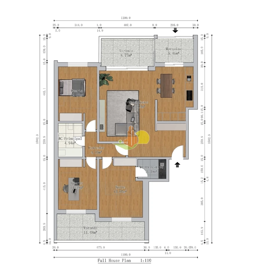 Apartamento T3 para Venda em Tavarede Planta 1