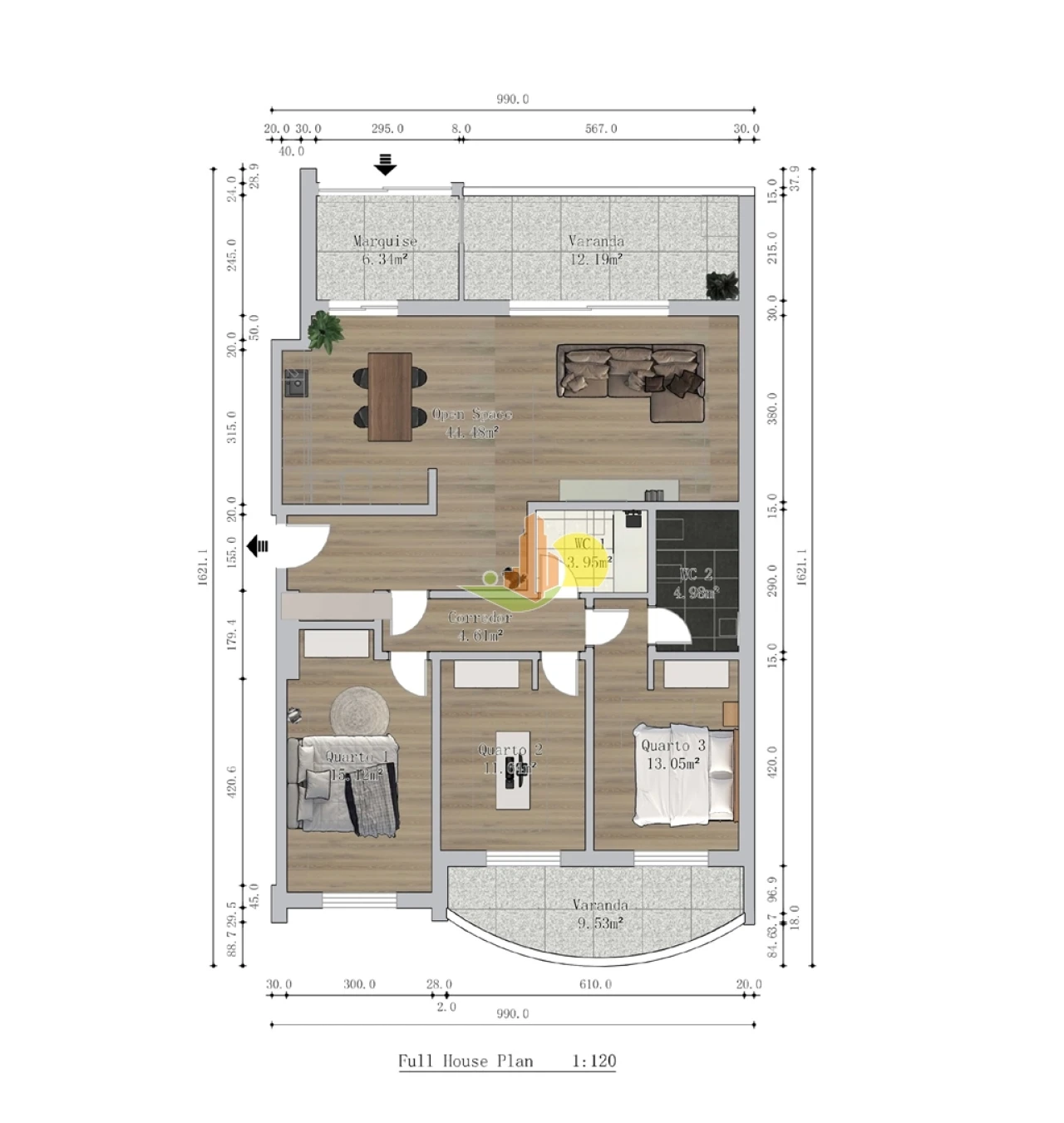 Apartamento T3 para Venda em Tavarede Planta 2