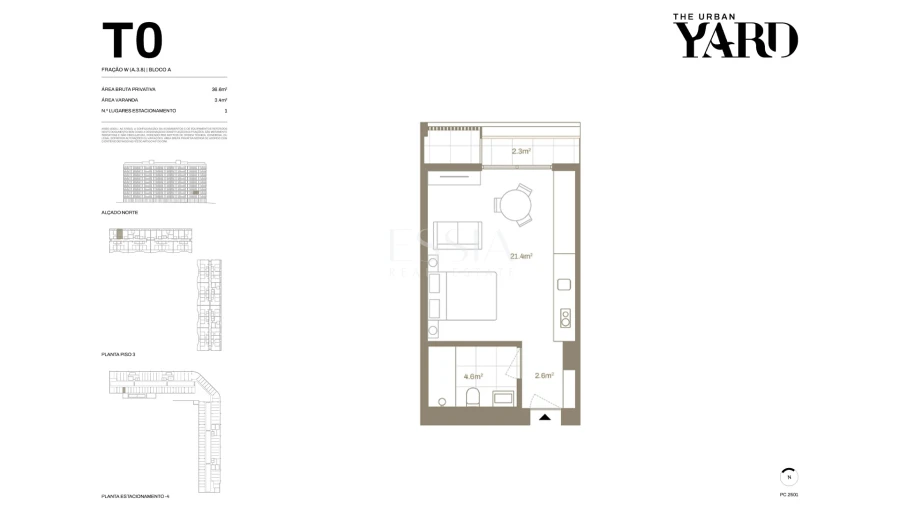 Apartamento T0 para Venda em Santa Marinha e São Pedro da Afurada Planta 1