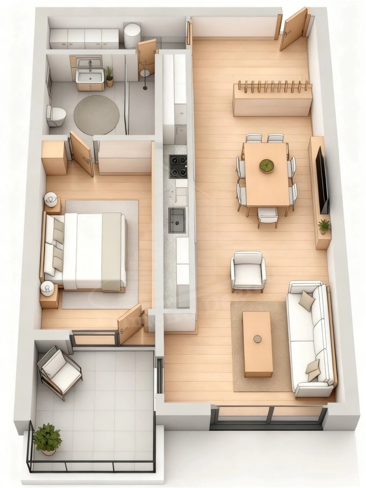Apartamento T1 para Venda em Pousa Foto 15