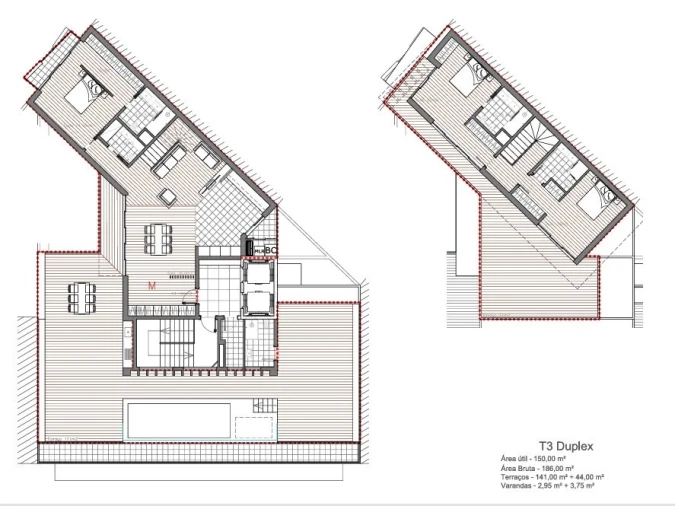 Apartamento T3 para Venda em Glória e Vera Cruz Planta 2