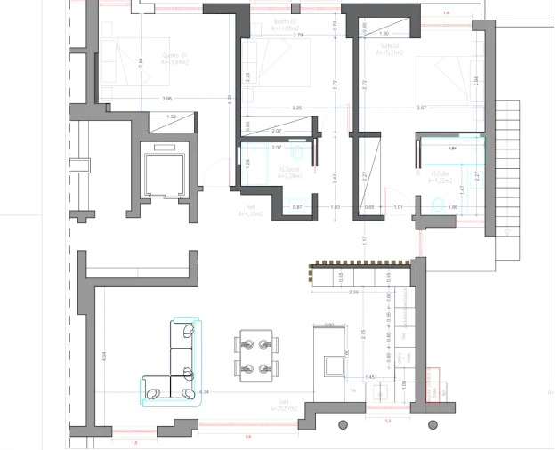 Apartamento T3 para Venda em Belém Planta 1
