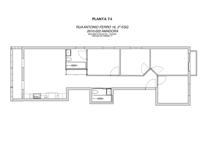 Apartamento T4 para Venda em Águas Livres Planta 1