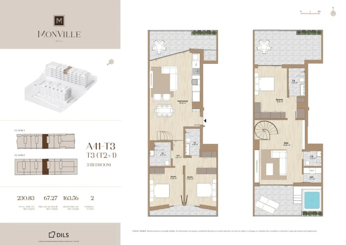 Apartamento T3 para Venda em Montijo e Afonsoeiro Planta 1