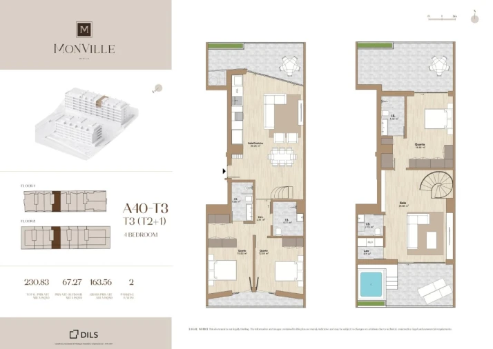 Apartamento T3 para Venda em Montijo e Afonsoeiro Planta 1