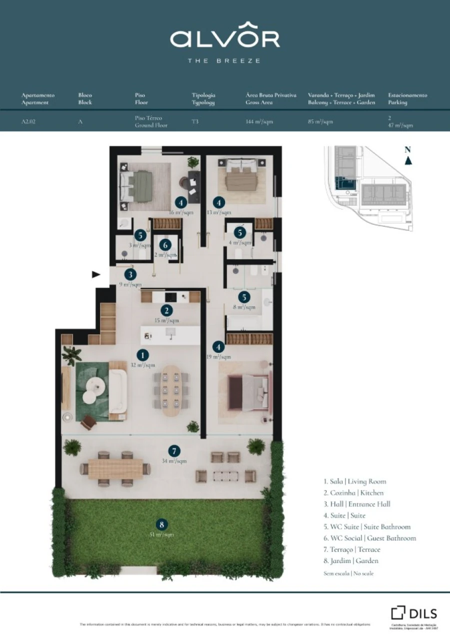 Apartamento T3 para Venda em Alvor Planta 1