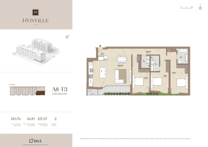 Apartamento T3 para Venda em Montijo e Afonsoeiro Planta 1